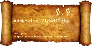 Vaskovits Virgínia névjegykártya